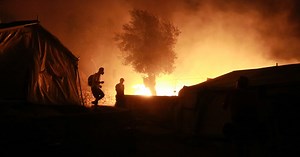 Fire tears through Greece's largest refugee camp, leaving thousands homeless