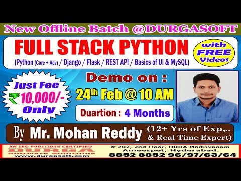 FULL STACK PYTHON Offline Training @ DURGASOFT