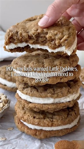 SOURDOUGH OATMEAL CREAM PIES #sourdoughrecipe #oatmealcookies #creampie #copycat #baking #recipe