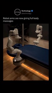 Robot arms are now giving full body massages, using advanced sensors and programmed movements to target pressure points with precision and consistency. The system turns a simple massage bed into a futuristic wellness station, blending automation with relaxation for a fully customized experience. Love technology? Follow @Technology 🤖 Credits: @letsaescape #technology #robotics #future #innovation #ai #automation | Technology IG
