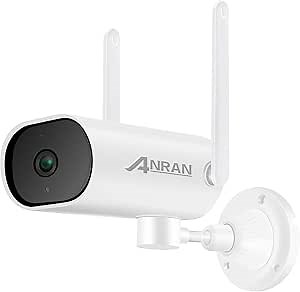 ANRAN 3MP Outdoor Security Camera,Wireless Surveillance WiFi Camera Pan 180° with One-Way Audio,Waterproof,65ft Night Vision, Compatible Wireless Security Camera System
