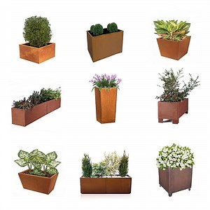 [Hot Item] Commercial Landscaping Weather-Resistant Large Outdoor Corten Steel Planters for Patios