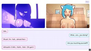 Nicole Risky Job [Hentai game PornPlay ] Ep.4 the camgirl masturbated while looking at her tits exposed