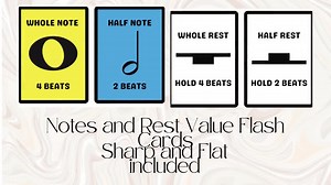 Printable Music Flashcards, Notes, Rests, Sharps, Flats (digital Download) - Etsy UK