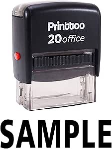 Printtoo Rubber Stamp Sample Self Inking Office Stationary Custom Stamp-Black