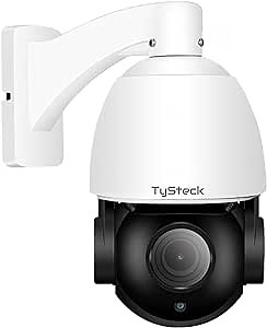 4K 8MP PTZ POE IP Security Dome Camera Outdoor with Audio Pan/Tilt 20X Optical Zoom 262FT IR Night Vision Speed Dome Surveillance IP66