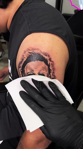 Michael Myers piece. #michaelmyers #michaelmyerstattoo #fyp #foryoupage #blacktiktokcommunity #blacktiktoks #blackartist #tattoo #tattoosartist #blacktattooartist #njtattooartist #njtattoo