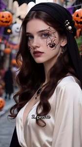 Halloween Temporary Face Tattoo Stickers Witch Makeup Decoration Dark Red Spider & Cobweb Eyeshadow Tattoo Stickers Fake Black Eyeliner Decals for Women Men Prank Decor