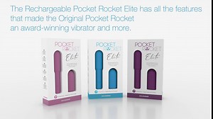 Doc Johnson Pocket Rocket - Elite - Rechargeable Silicone Vibrator with Textured Sleeve - 7 Powerful Vibrating Patterns - Pink