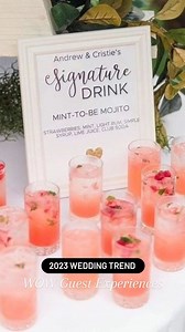 // 2023 WEDDING TREND // Weddings in 2023 are all about creating unforgettable guest experiences. 💍 Couples are infusing their special day with personal touches to create that WOW wedding experience with their nearest and dearest. From photo booths to signature cocktails and fun keepsakes, lovebirds are going the extra mile to craft a truly meaningful experience. And we are saying yes, yes, YES! 💃😍 . Credit: Pinterest, @matinusvantee & @marimba_jam . . . #wedding #weddingphotography #guestexp