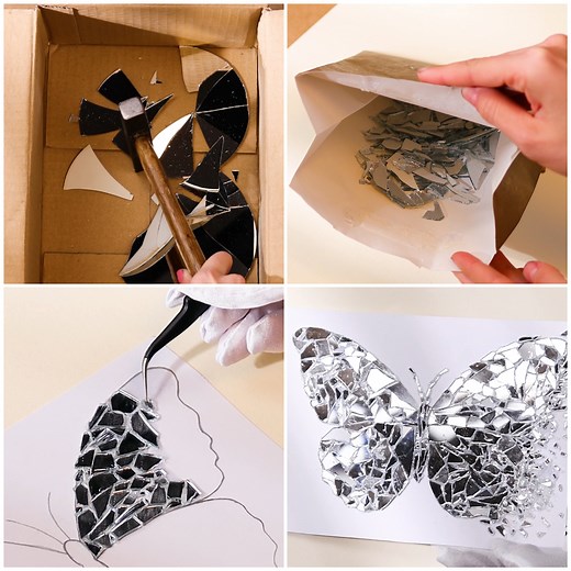 144K views · 567 reactions | DIY broken mirror butterfly! 曆✨ | Creative Bee | Facebook