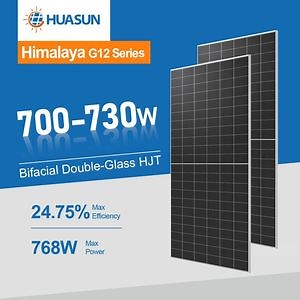 [Hot Item] HUASUN Hjt Bifacial Solar Panel 780W 720 Watt 700Watt 680 Watt N-Type Topcon Solar Panels