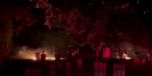 Fire in Burlington cemetery