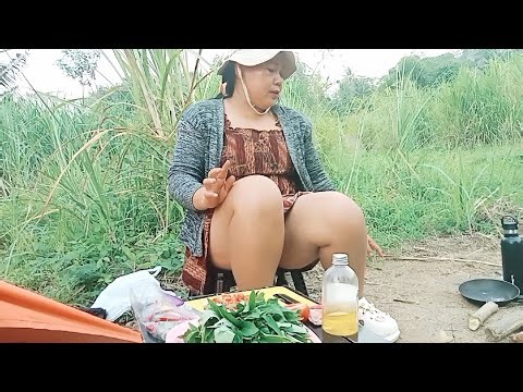 Camping deep in the forest, Natural product vegetables - can be cooked into delicious food