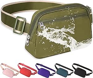 Fanny Pack for Women Men, Belt Bag Crossbody Bags for Women Trendy, Small Waist Packs for Workout Running Hiking Traveling, Olive Green