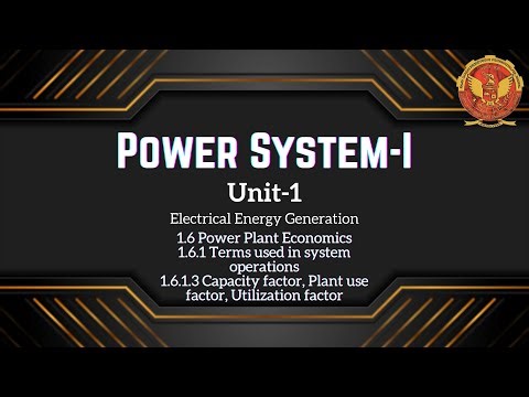 1.6.1.3 Capacity factor, Plant use factor, Utilization factor | EE404 |