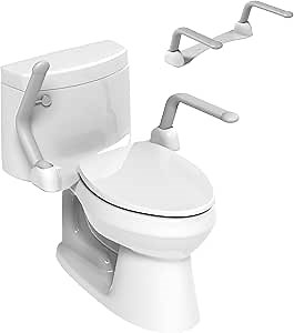 Toilet Safety Rails, Foldable Toilet Handrail, Easy Installation Heavy Duty Armrest Frame for Elderly Senior Handicap and Pregnant