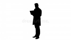 Silhouette Doctor Showing Results in Laptop. Stock Photo - Image of female, human: 196691898