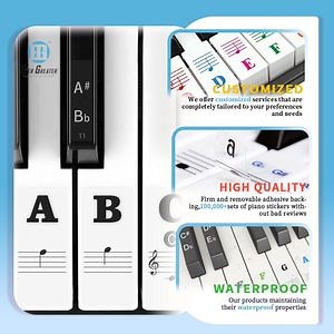 [Hot Item] Custom Piano Keyboard Vinyl Transparent 88 Keys Piano Roll Body Sticker