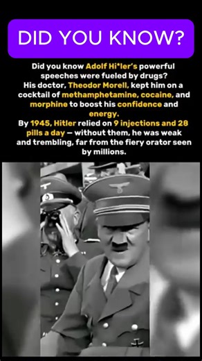 Did you know Adolf Hitler’s powerful speeches were fueled by drugs #history #war #ww2 #shortsreels Watch more on YouTube 👉 https://www.youtube.com/@TheDeclassifiedArchives | Declassified Archives