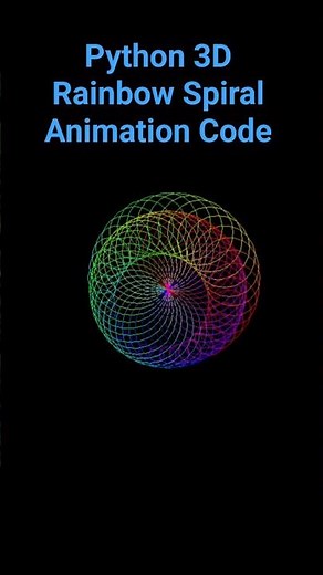 Python 3D Rainbow Spiral Animation Code 🌈 #Shorts