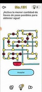 Brain Out - Nivel 131 - Activa la menor cantidad de llaves de paso posibles para obtener agua!