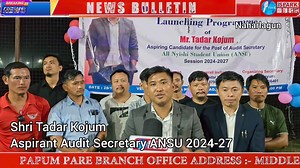 #Mass INTERACTION CUM T - SHIRT LAUNCHING PROGRAM. Shri Tadar Kojum, the aspirant for Audit Secretary 2024-27, has gained significant support from hundreds of his followers, who gathered to show their enthusiasm for the ANSU Election. The launch of Team Tadar Kojum's T-shirts marked a notable milestone in his campaign. The event drew esteemed attendees, including senior student leaders from AAPSU, RGUSU, NERIST, DNGC University Students, and Kurung Kumey District Seniors. It's impressive to see 