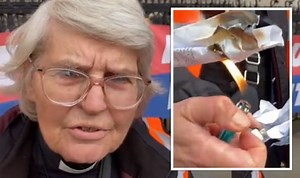 Protesters burn papers outside Royal Courts of Justice