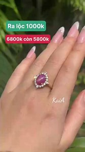 2.5K views · 32 reactions | ❤️‍RA LỘC 1000k ❤️‍Nhẫn Ruby Sao Lục Yên đẹp khối to cân đối. Mẫu thiết kế vô cùng kinh điển, sang trọng. Vàng tây 10k - 6800k còn 5800k giá siêu mềm cho Ruby Sao | KAIA Hà Nội Vòng Phong Thuỷ | Facebook