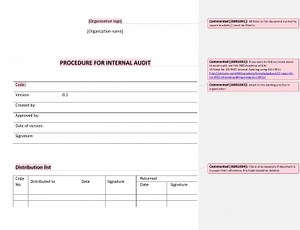 Procedure for Internal Audit [AS9100 document]