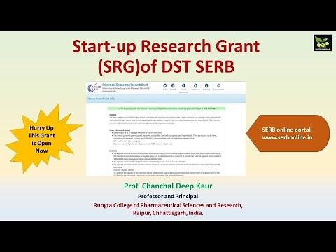 Start-up Research Grant (SRG)of DST SERB #saiedupharmaa