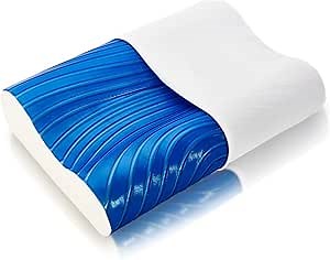 ViscoSoft ARCTIC GEL CONTOUR Pillow – Cooling Gel, Contouring Memory Foam, Removable Cover – Best Head, Neck Support – Hypoallergenic – Standard