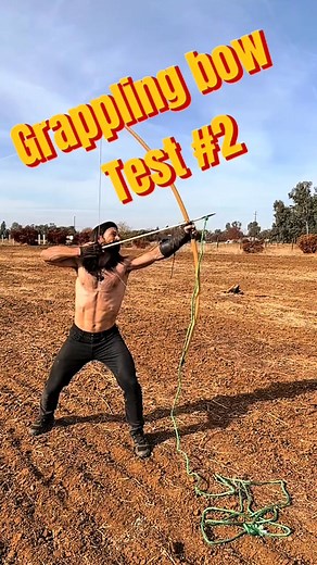 Grappling test number 2 woth 150lb warbow #archery #fantasy #longbow #nerd #zelda #mythbusters #movie | Dash Rendar