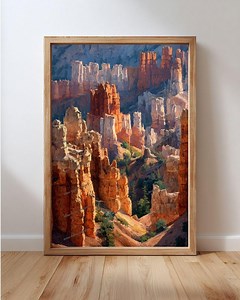 Impression du parc national de Bryce Canyon, cheminées de fées de l'Utah, paysage impressionniste (téléchargement numérique) - Etsy France