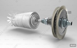 转子GE-LM2500 燃气轮机(Rotor GE-LM 2500 Gas Turbine)_sw|stp - 3d模型_免费下载 - 爱给网