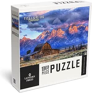 Amazon.com: Lantern Press Telluride, Colorado, Barn and Mountain Range at Sunset 1000 Piece Jigsaw Puzzle for Adults, Made in USA with Reference Poster : Toys & Games
