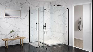 OVE Decors Endless TP0131461 Tampa-Pro, Corner Frameless Hinge Shower Door and Base, 36 in. W x 74 3/4 in. H, in Black - Amazon.com