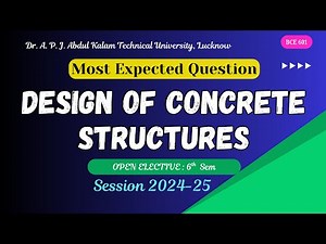[ Important ] | Design of Concrete Structure | BCE601 | AKTU Civil Engineering 6th sem Civil Mantraa