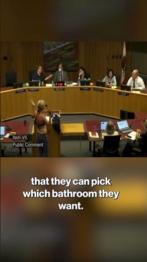 Woman Disrobes at California School Board Meeting in Protest of Locker Room Policies #shorts