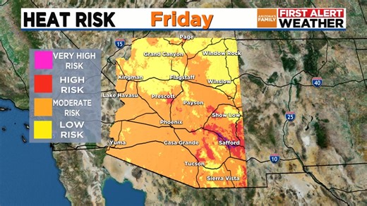 12K views · 35 reactions | A dry, westerly flow will keep things very hot across the state on Friday with a slight chance of Valley showers on Saturday afternoon. More: azfamily.com/weather | azfamily 3TV CBS 5 | Facebook