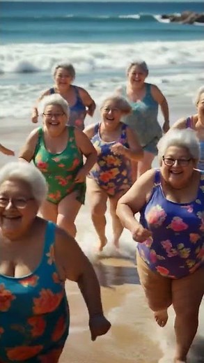 1000 Grannies in Bikinis Take Over the Beach! #GrannyStampede #BikiniBoom