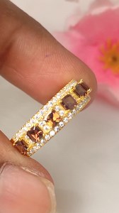 Princess Cut Brown Diamond & White Diamond Wedding Band Ring 14K Rose Gold Vermeil Promise Ring | Engagement Ring | Anniversary Gift for Her - Etsy