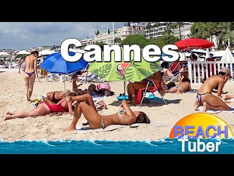 4K VIDEO BEACH WALK [ Cannes ] FRANCE travel vlog French Riviera