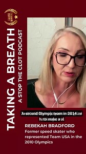 🎙️ New Episode Alert! 🎙️ Season 3, Episode 1 of Taking a Breath: A Stop the Clot podcast is now available on all major podcast platforms. Listeners hear from Rebekah Bradford, a former competitive speed skater who represented Team USA in the 2010 Olympics in Vancouver. Rebekah describes going on estrogen-based birth control, not realizing at the time that she had factor V Leiden, a genetic condition that increases blood clot risk. Almost right away, she began having calf pain, which moved to h