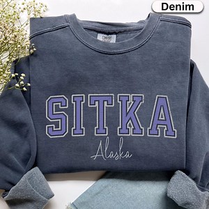 Sweat-shirt Sitka, chemise Alaska Popular Comfort Colors®, chemise de voyage pour les amoureux de l'Alaska, cadeaux pour femme, chemise de vacances en Alaska - Etsy France