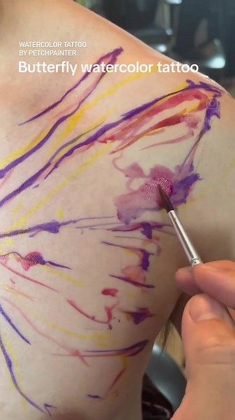 Butterfly Watercolor tattoo #tattoo #tattoos #tattooart #butterfly #art #tiktok #tiktoktatt #สัก
