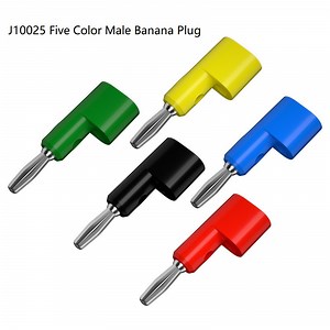 [Hot Item] Male Thread Banana Plug Connector 4mm Copper Electrical Solderless Banana Plug with Stackable 4mm Hole Pistol Type J10025