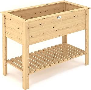Amazon.com: Elevens Raised Garden Bed Elevated Planter Box Outdoor with Legs for Flower/Herb/Vegetables, Growing Bed for Patio/Backyard/Balcony/Outdoor/Indoor (36x16x30),Wood,R924181 : Patio, Lawn & Garden