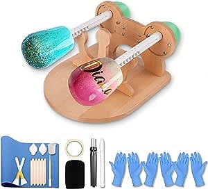 Cup Turner Spinner, Double Tumbler Turner, Wood Tumbler Turner Machine Kit, Cuptisserie for Crafts Tumbler for Tumblers/Glass/Mug/Bottle Craft