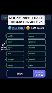 ROCKY RABBIT DAILY ENIGMA FOR JULY 23 #mining #airdrop #cryptocurrency #rockyrabbit #dailycombo | Ahanna